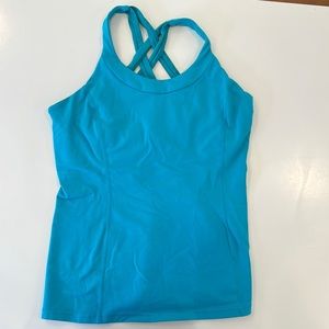 Blue lululemon tank with built in bra
